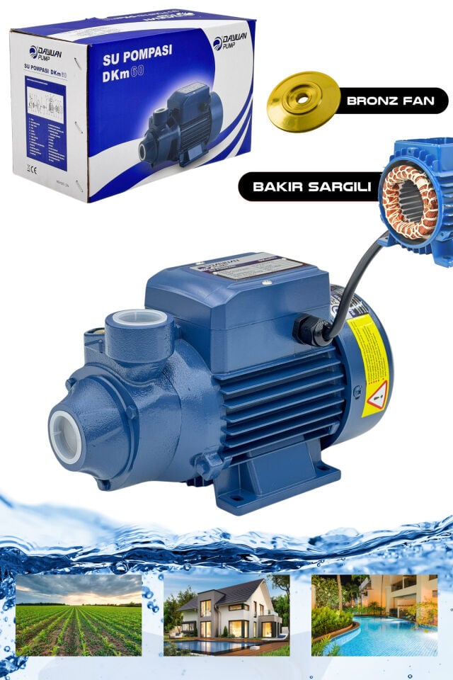 DAYUAN  DKM60 Bakır Sargılı 0,37kw 0,5Hp Su Pompası
