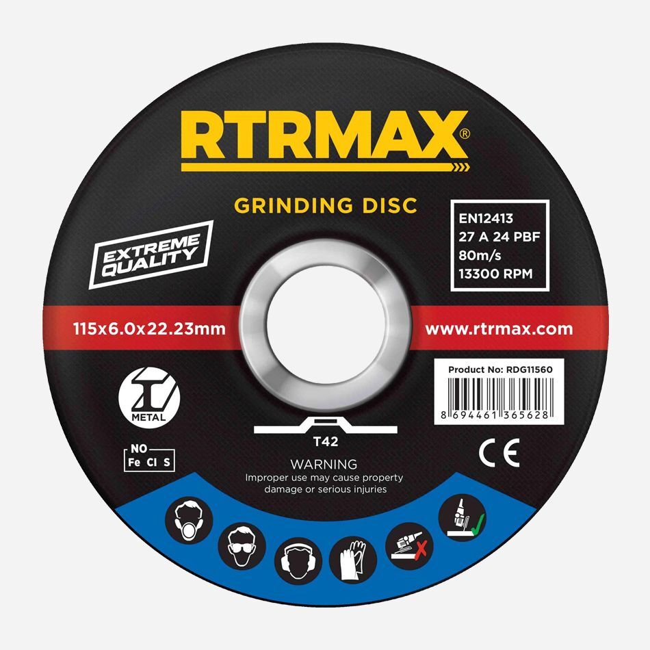 Rtrmax RDG11560 115 Metal Taşlama Disk
