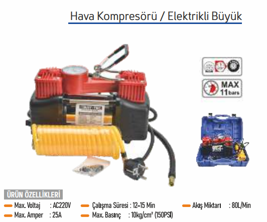 Bay-tec MK4930 Hava Kompresörü / Elektrikli Büyük