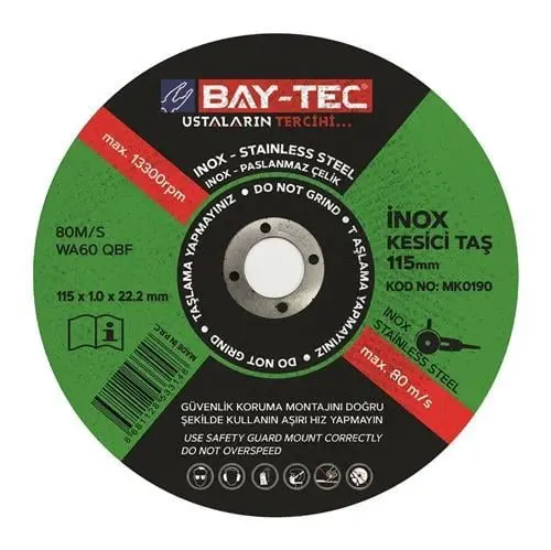Bay-Tec MK0190 115mm İnox Kesici Taş