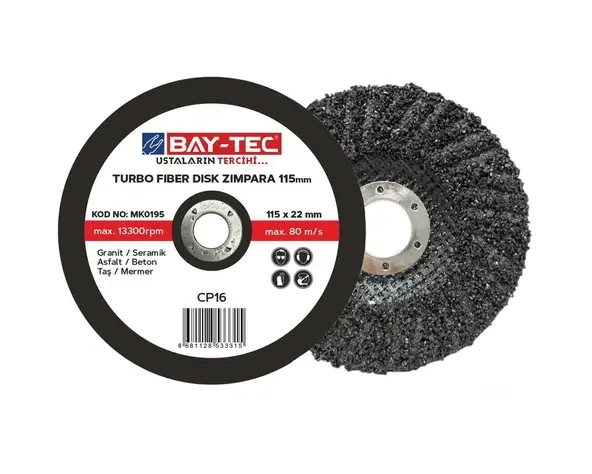 Bay-Tec MK0195 115mm Turbo Fiber Disk Zımpara