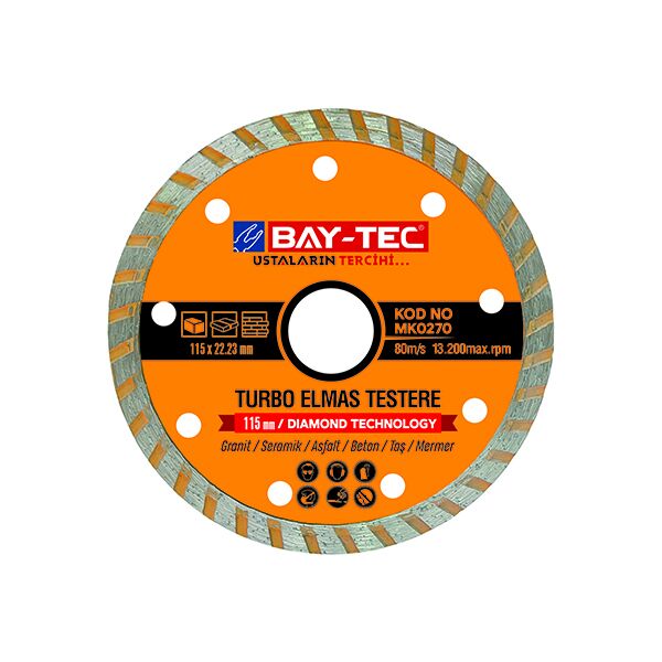 Bay-Tec MK0270 115mm Turbo Elmas Testere
